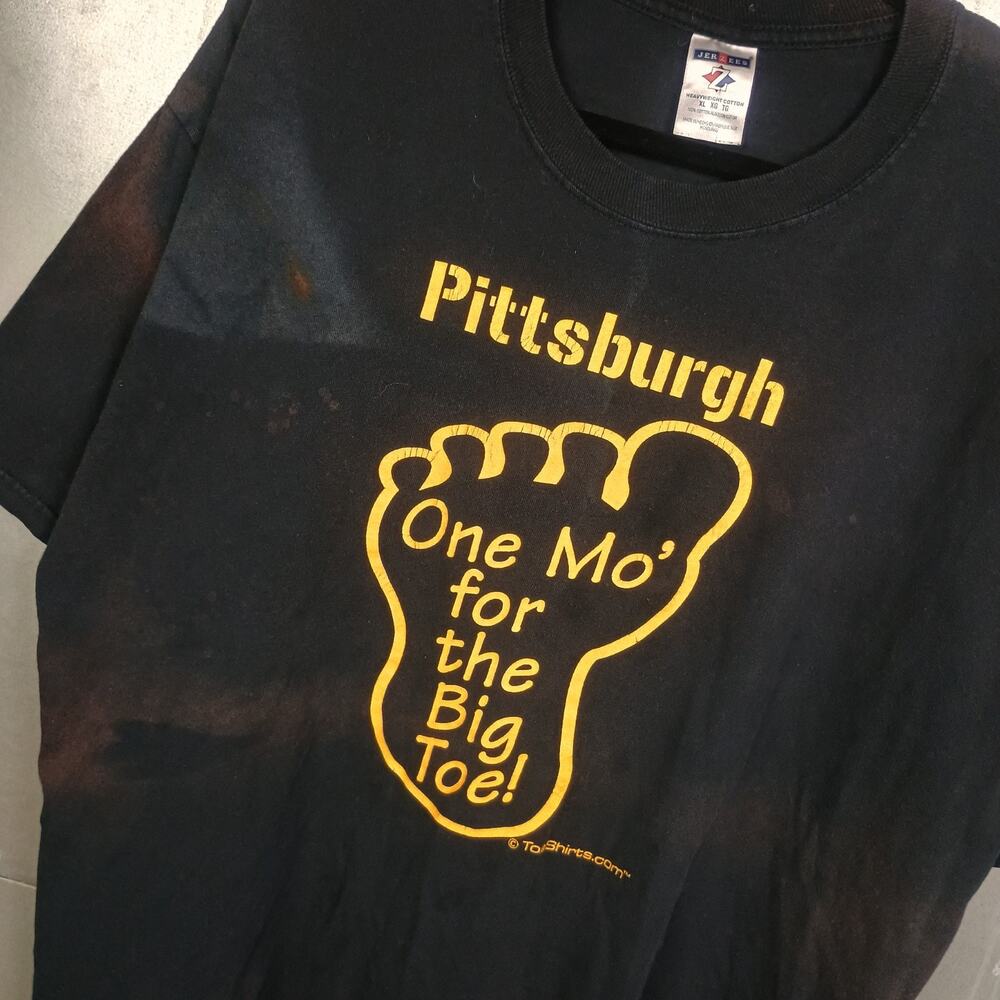 Pittsburgh Steelers Toe Shirt Feet Vintage Y2K 2000s XL Thrashed Distressed Fade